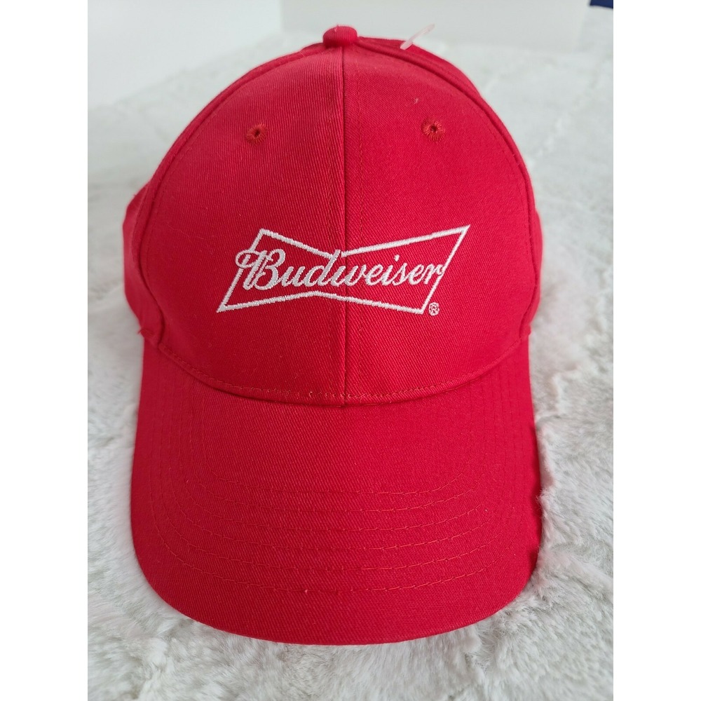 Budweiser Beer Baseball Cap Hat Adjustable Snapback Red "This Buds For You NEW